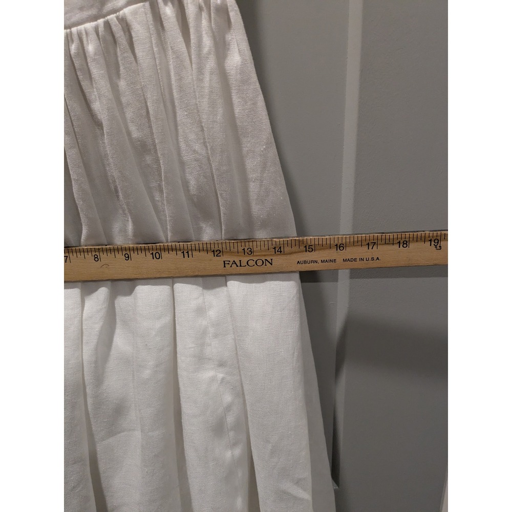 Reformation White Linen‎ Blend Ruffle Strap Bow Front Midi Dress Size 4 - Picture 12 of 12